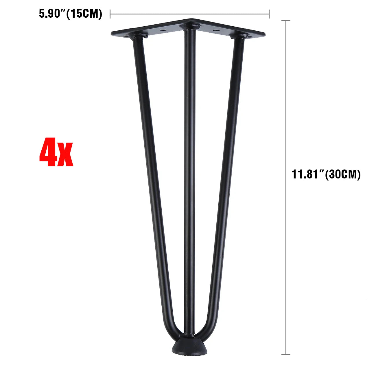 Hairpin Poten 4 Stuks – Industrieel Staal | Restyleshop