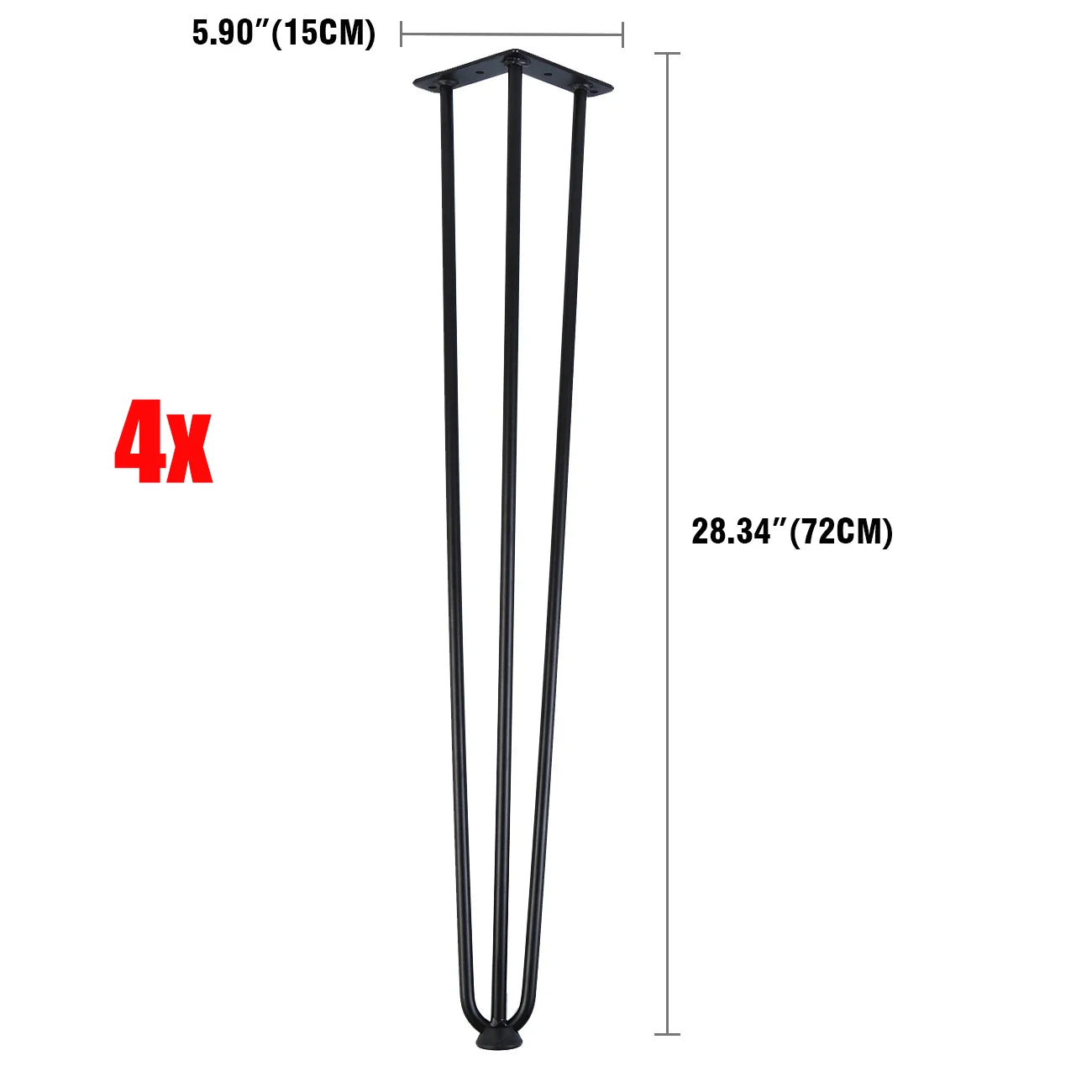Hairpin Poten 4 Stuks – Industrieel Staal | Restyleshop