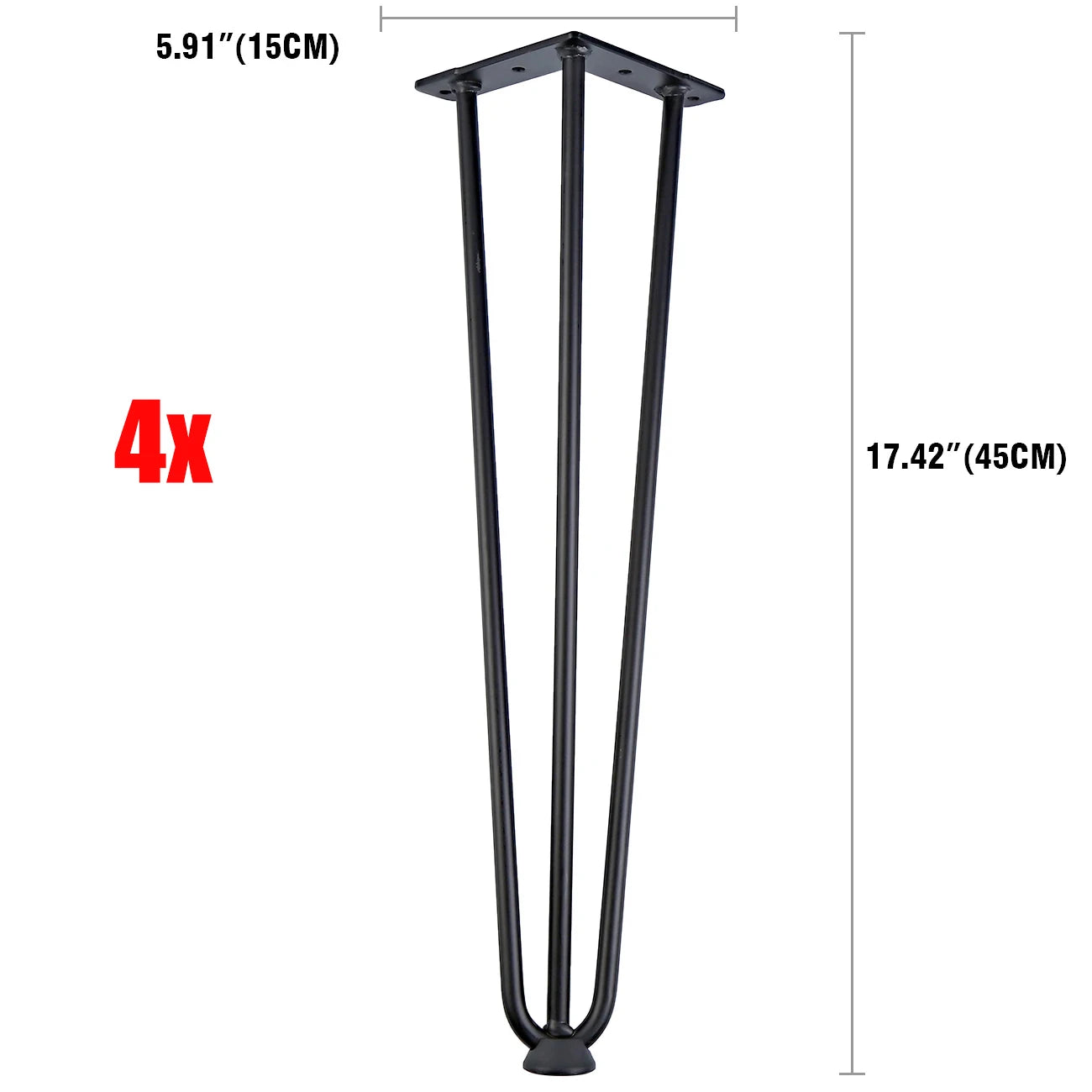 Hairpin Poten 4 Stuks – Industrieel Staal | Restyleshop